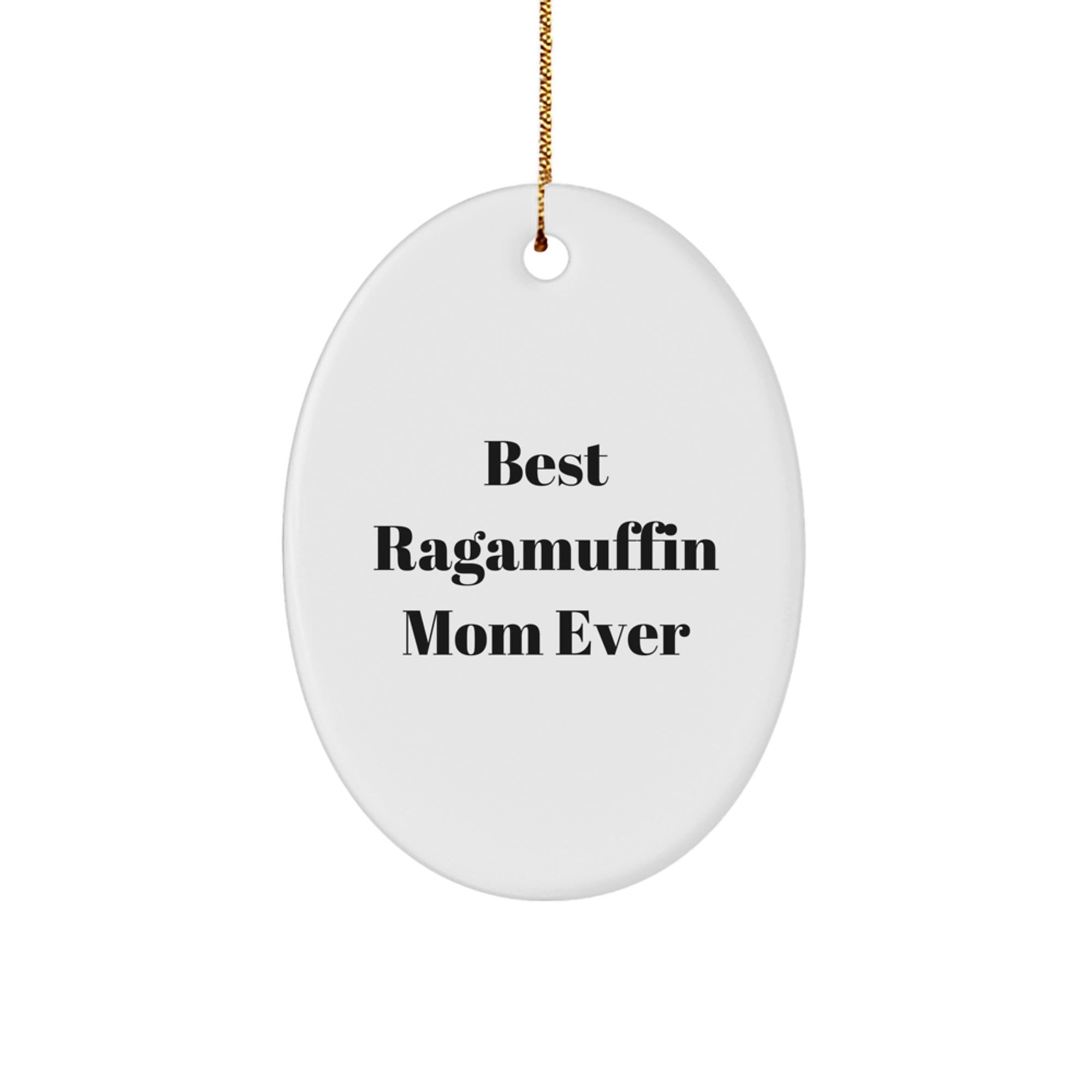 Funny Ragamuffin Cat Gifts from Mom, Oval Ornament for Christmas Unique Gifts for Ragamuffin Cat Lovers - Image 1