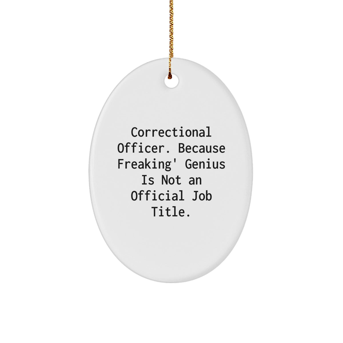 Funny Correctional Officer Gifts from Friends, Christmas Unique Gifts for Correctional Officer, Oval Ornament Correctional Officer Quote - Image 1