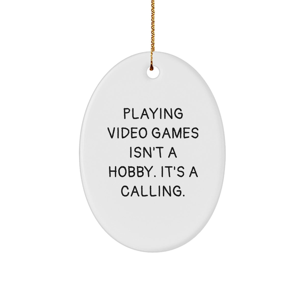 Funny Playing Video Games Gifts for Men, Oval Ornament from Friends, Christmas Unique Presents for Gamers - Image 1