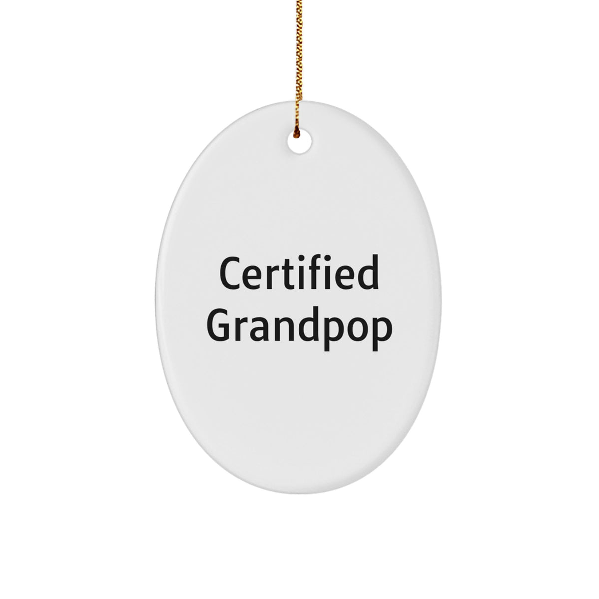 Funny Grandpop Gifts from Men to Grandpop, Oval Ornament Christmas Unique Presents - Image 1