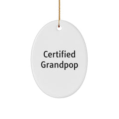 Funny Grandpop Gifts from Men to Grandpop, Oval Ornament Christmas Unique Presents - Image 1