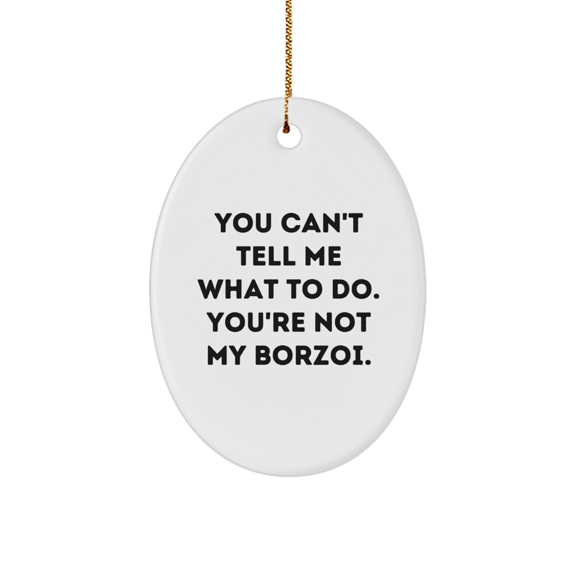 Funny Borzoi Dog Gifts for Men from Friends - Oval Ornament Christmas Unique Gift Idea - Image 1
