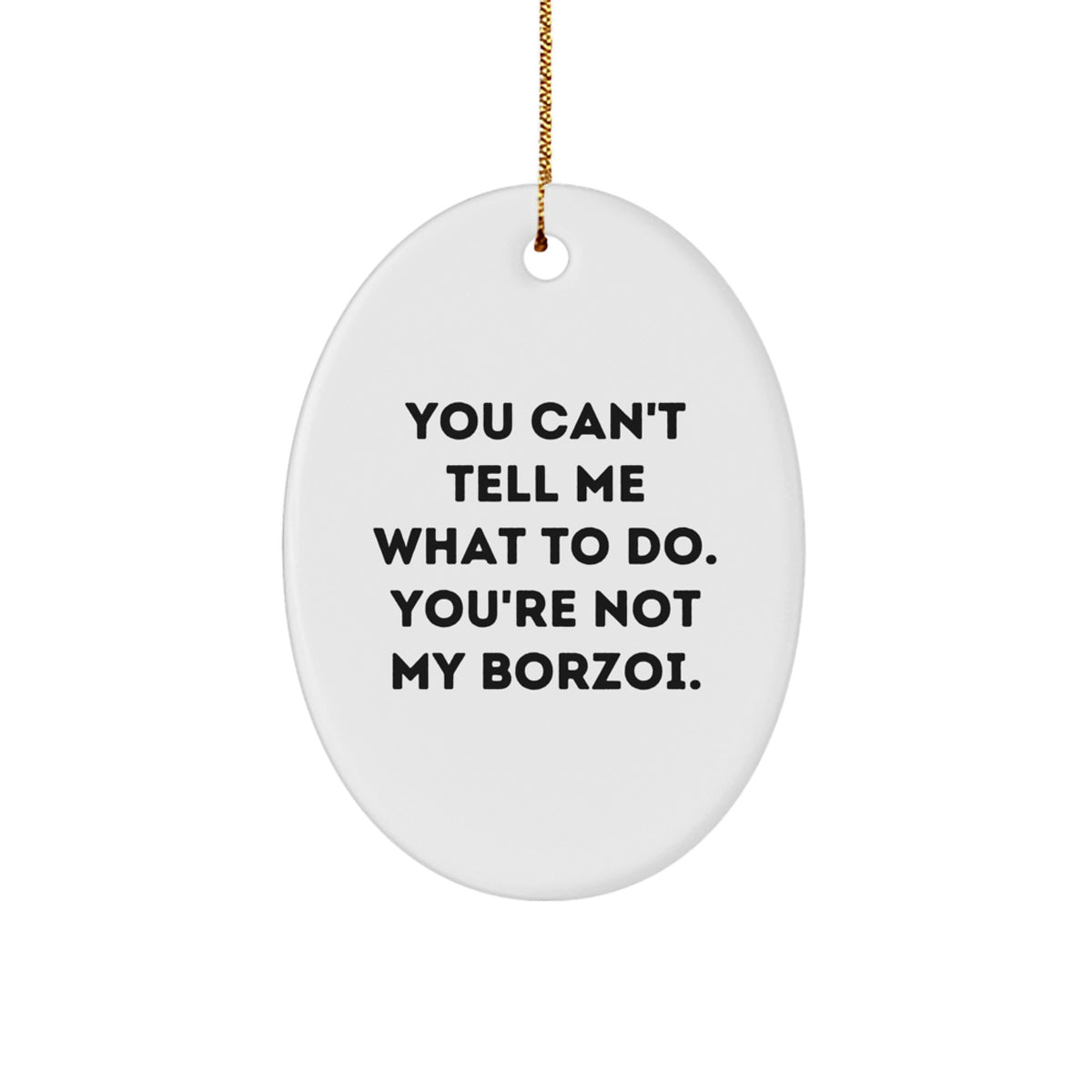 Funny Borzoi Dog Gifts for Men from Friends - Oval Ornament Christmas Unique Gift Idea - Image 1