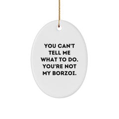 Funny Borzoi Dog Gifts for Men from Friends - Oval Ornament Christmas Unique Gift Idea - Image 1