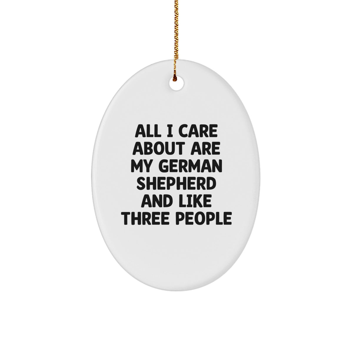 Funny German Shepherd Dog Lover Gifts for Men from Friends - Oval Christmas Ornaments - Image 1