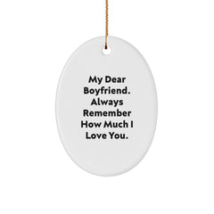Funny Christmas Unique Gifts for Sweetheart, Oval Ornament with My Dear Sweetheart Quote, Sweetheart Gifts from Women - Image 1