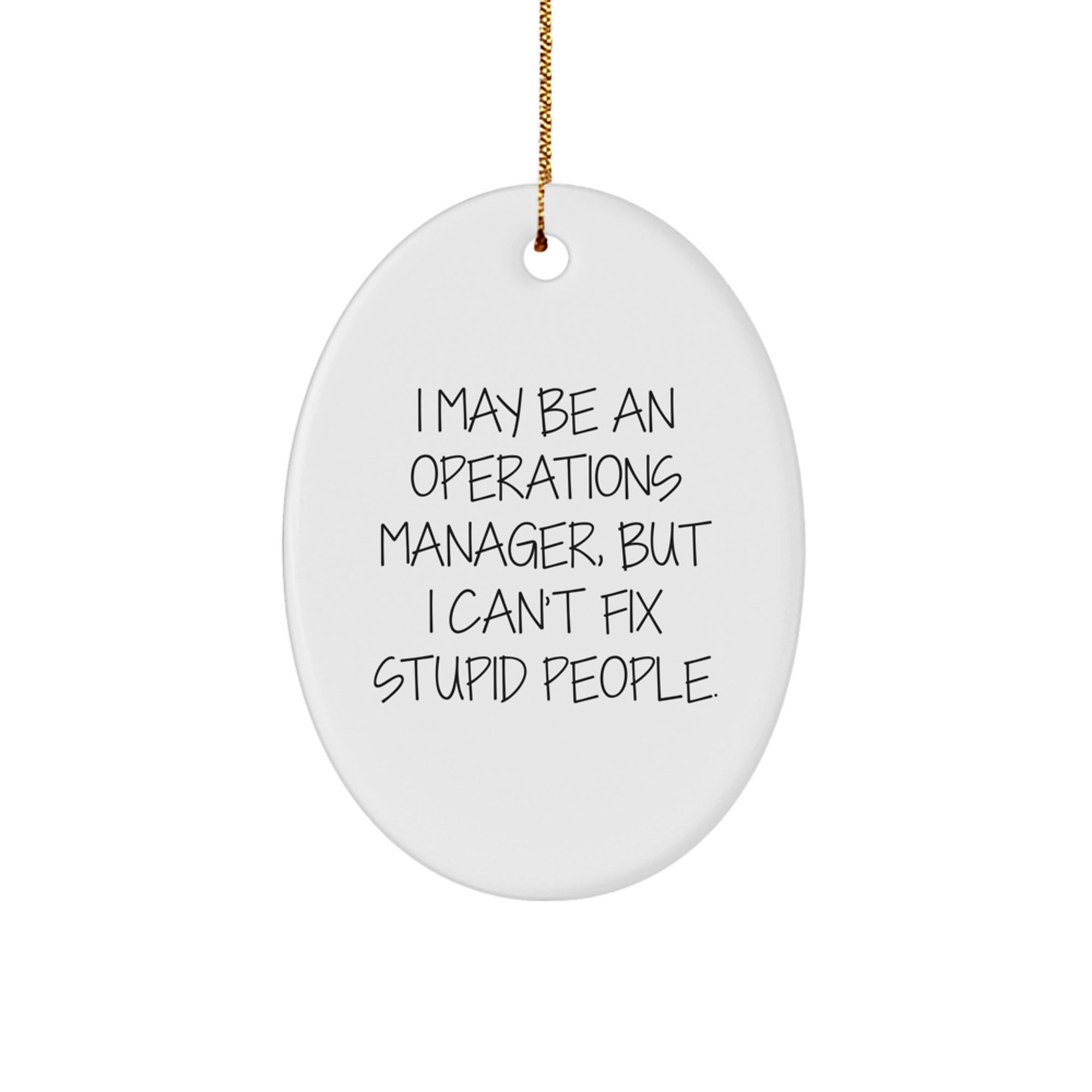 Funny Operations Manager Gifts, Oval Ornament I May Be An Operations Manager But I Cant Fix Stupid People, Christmas Unique - Image 1