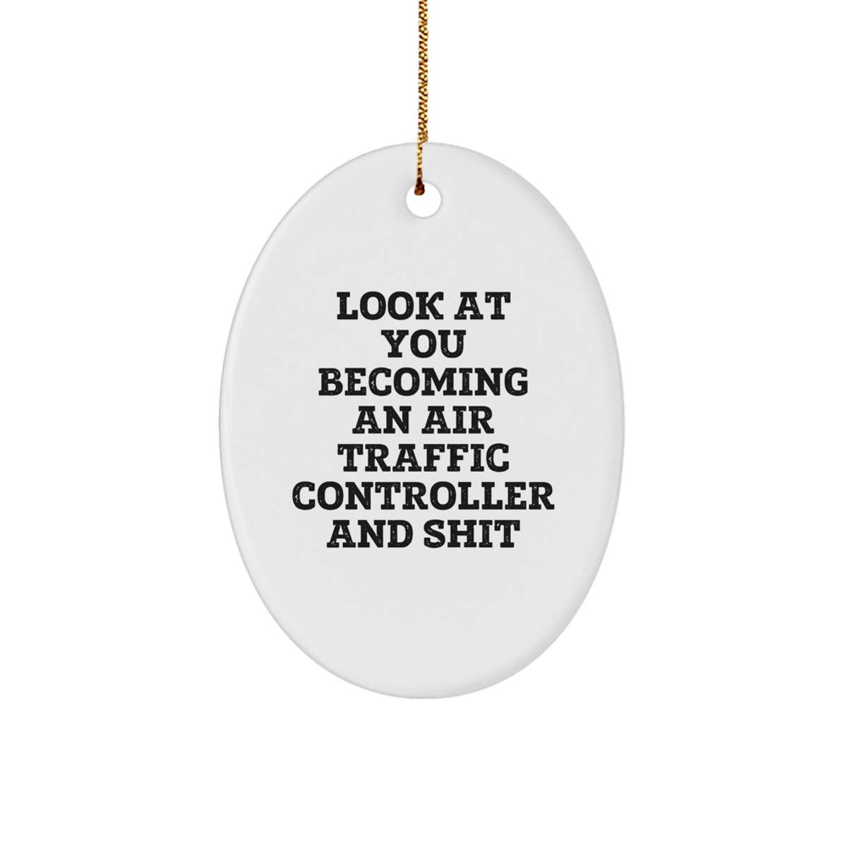 Funny Air Traffic Controller Oval Ornament Gifts from Friends and Family for Christmas Unique Presents - Image 1