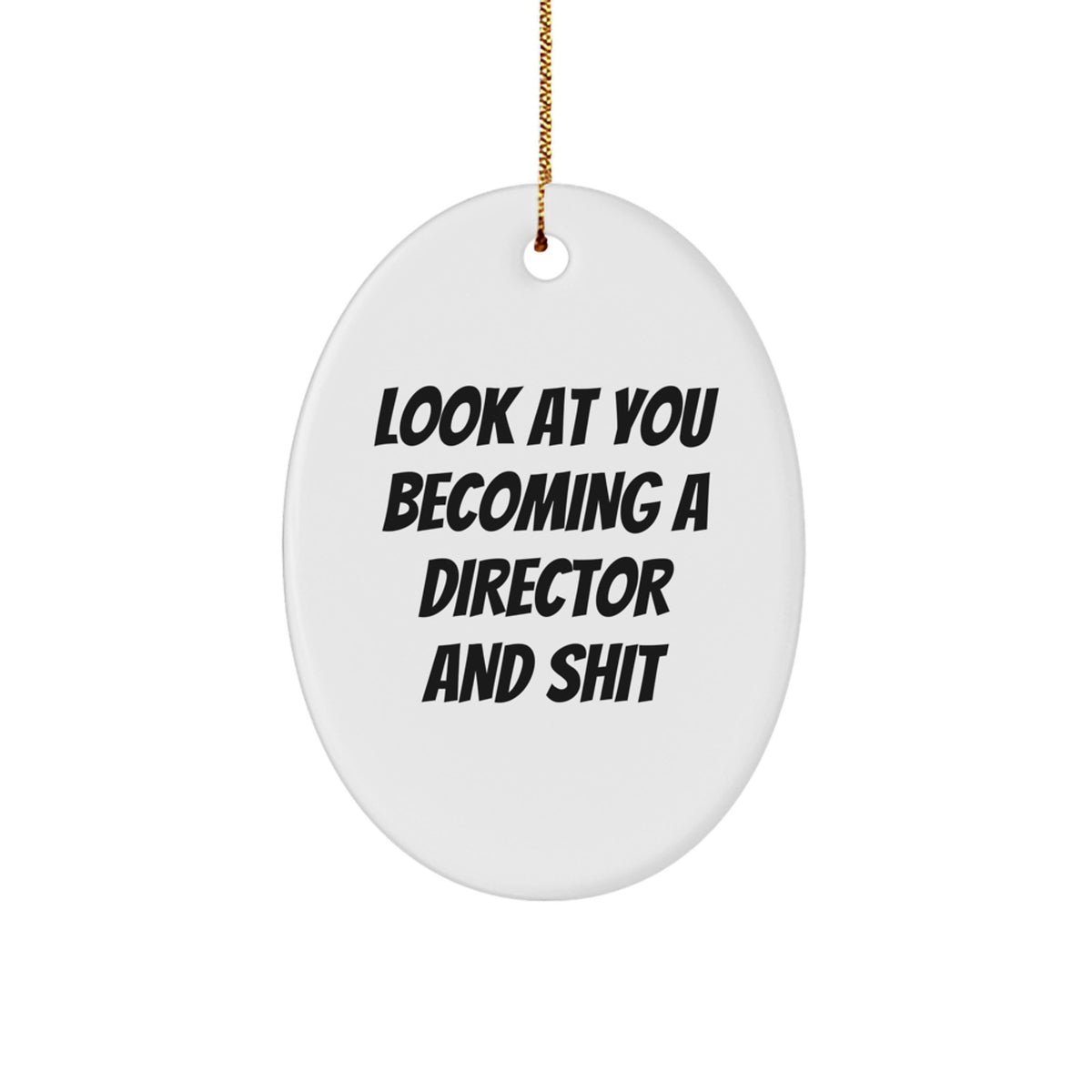 Funny Director Oval Ornament, Gifts from Men to Director Friends for Christmas, Look At You Becoming A Director And Shit - Image 1