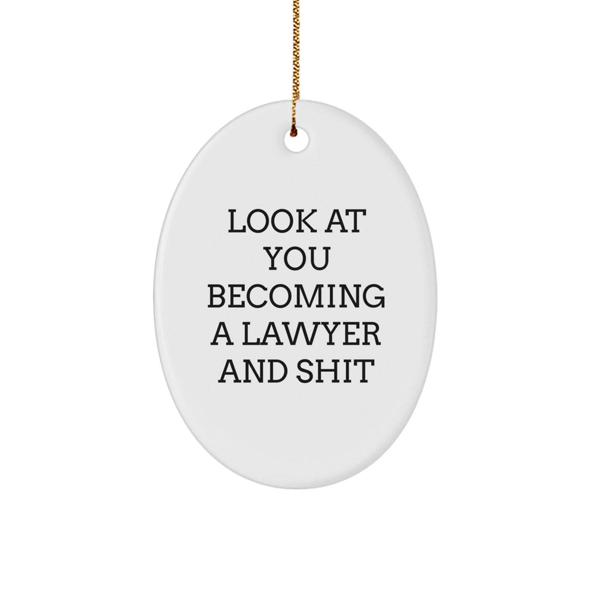 Funny Lawyer Gifts for Men Women Friends Family - Oval Ornament - Gifts from Men Women for Lawyer Friends at Christmas Time - Image 1