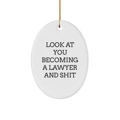 Funny Lawyer Gifts for Men Women Friends Family - Oval Ornament - Gifts from Men Women for Lawyer Friends at Christmas Time - Image 1