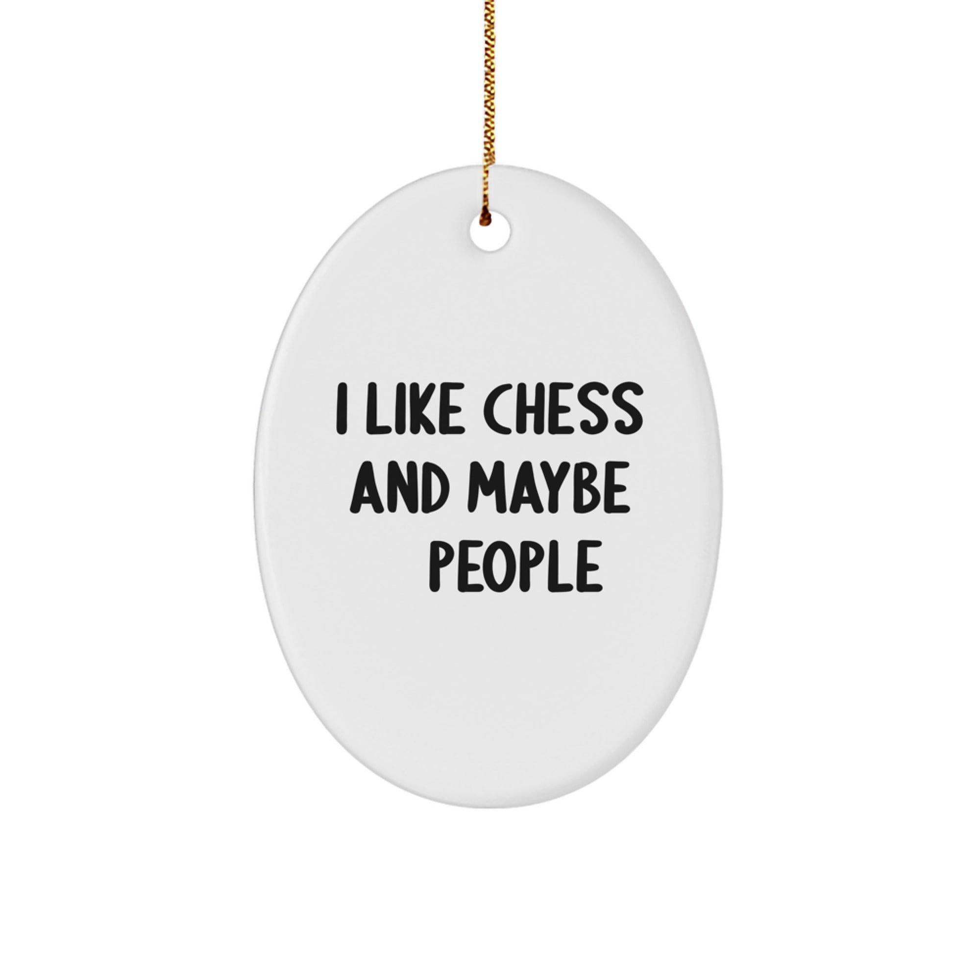 Funny Chess Oval Ornaments Gifts for Chess Lovers - White Oval Shaped Decorations - Unique Christmas Unique Gifts from Friends - Image 1