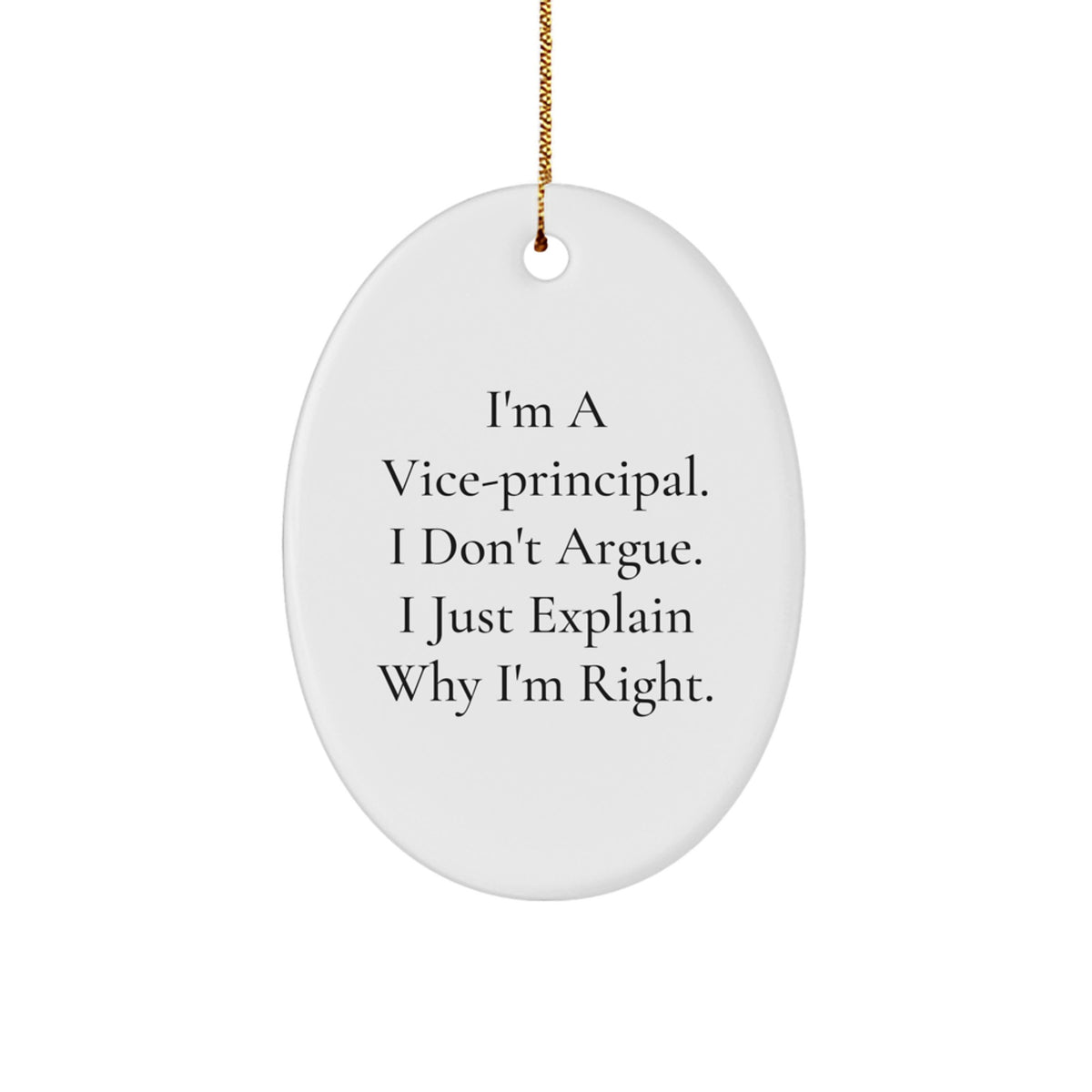 Funny Vice-principal Quote Oval Ornament Gifts from Men for Vice-principal - Christmas Unique Office Decorations - Image 1