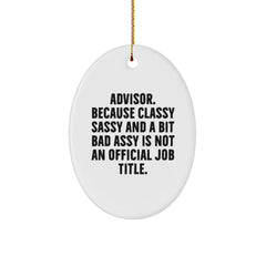 Funny Advisor Gifts from Friends - Oval Ornament for Christmas Unique Gifts - Image 1
