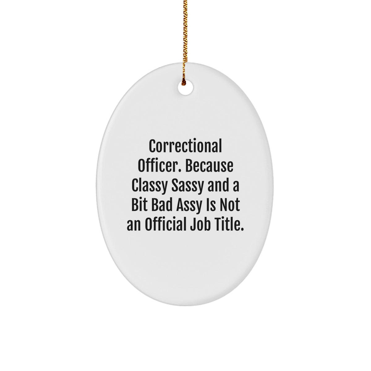 Funny Correctional Officer Gifts for Men Women - Oval Ornament with Inspirational Quote - Gifts from Friends Family Coworkers - Correctional Officer Christmas Unique Decorations - Image 1