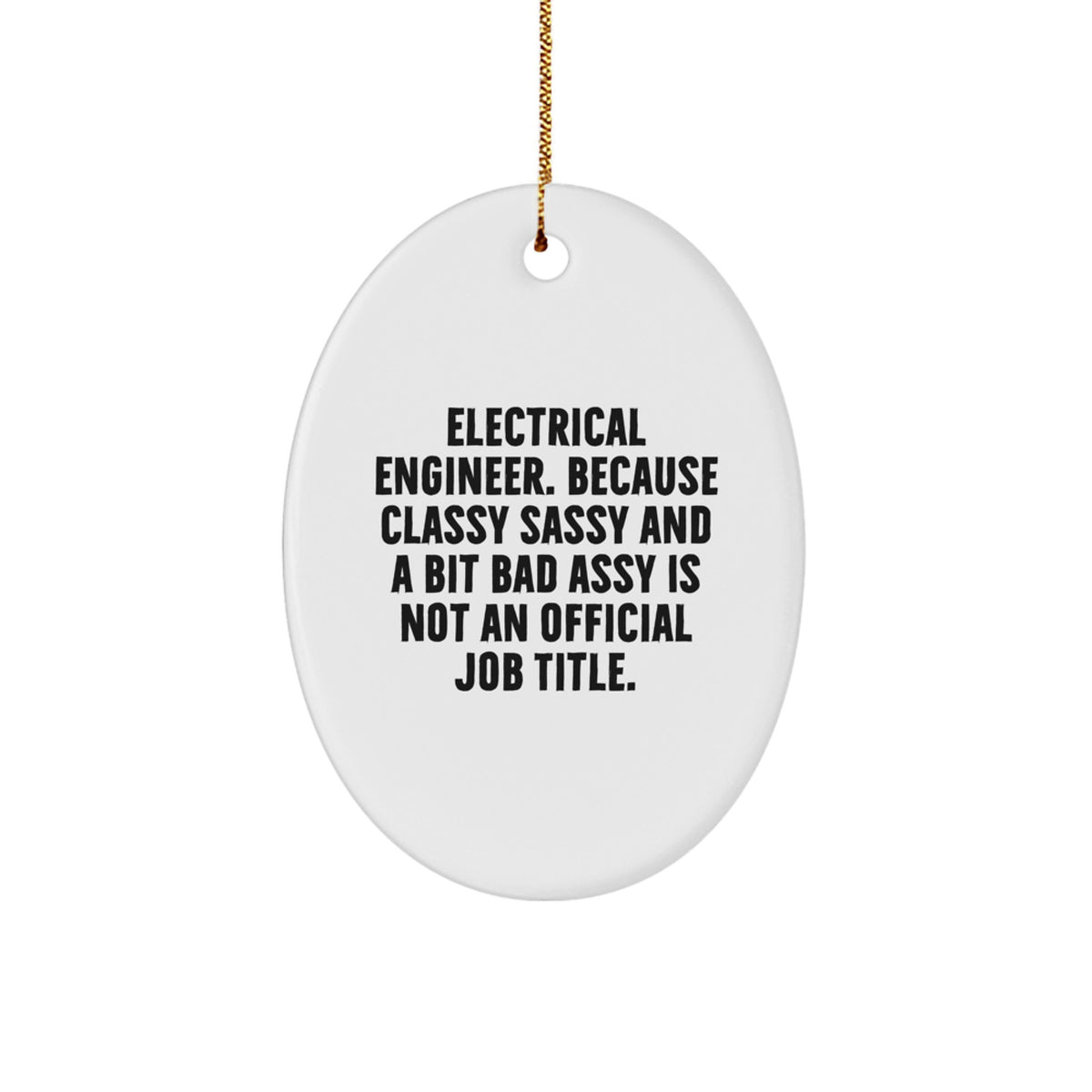 Funny Electrical Engineer Oval Ornament, Gifts from Friends for Christmas Unique - Image 1