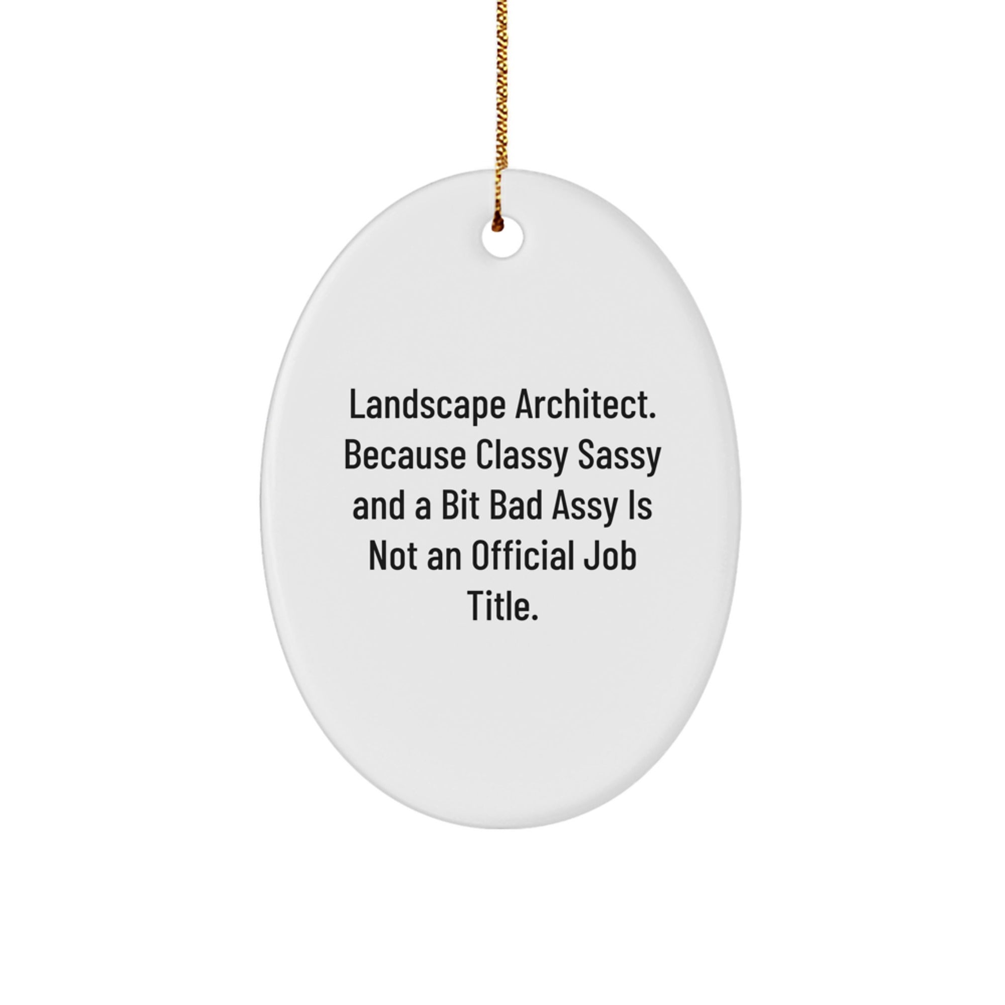 Funny Gifts for Landscape Architect Friends and Family - Oval Ornament Landscape Architect Christmas Unique Gifts - Image 1
