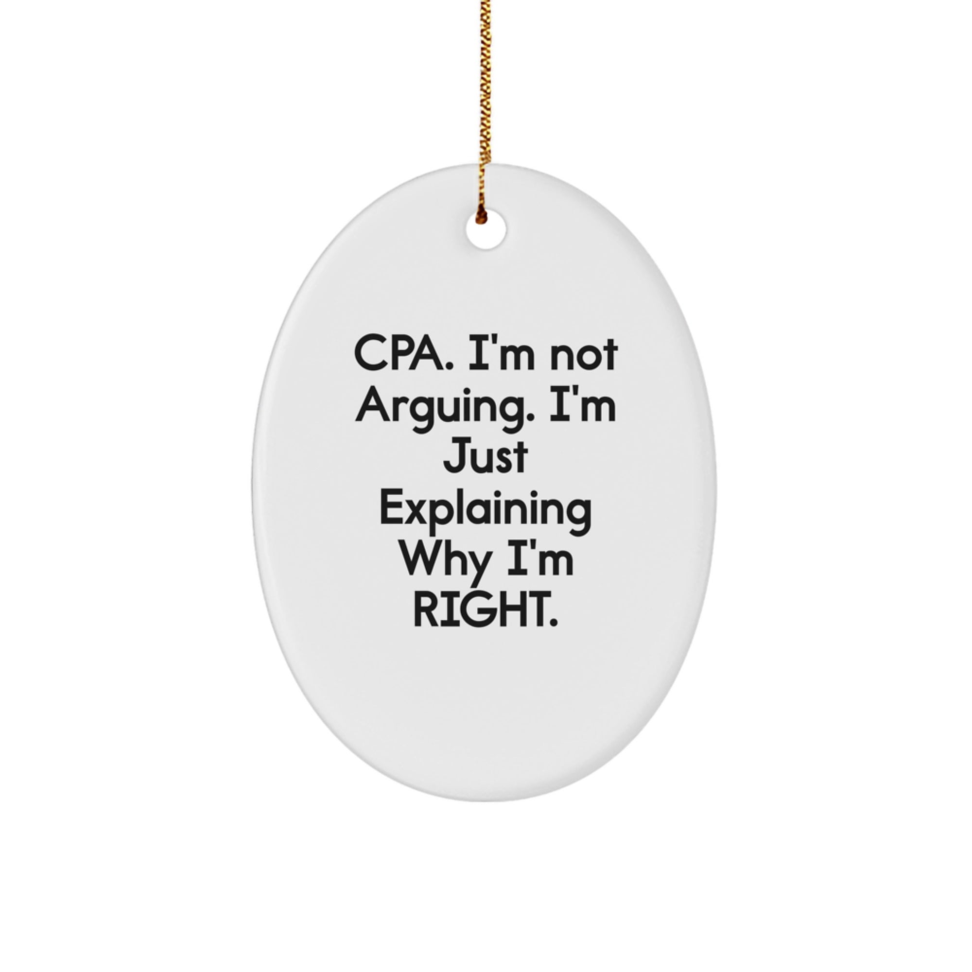 Funny CPA Gifts Oval Ornament for CPA Men, Unique Gifts from Friends, Decorative Oval Ornament for CPA Women, Christmas Unique Gifts - Image 1