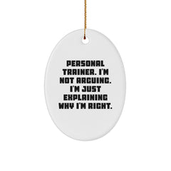 Funny Personal Trainer Oval Ornament Gifts from Friends for Christmas Unique Decorations - Image 1