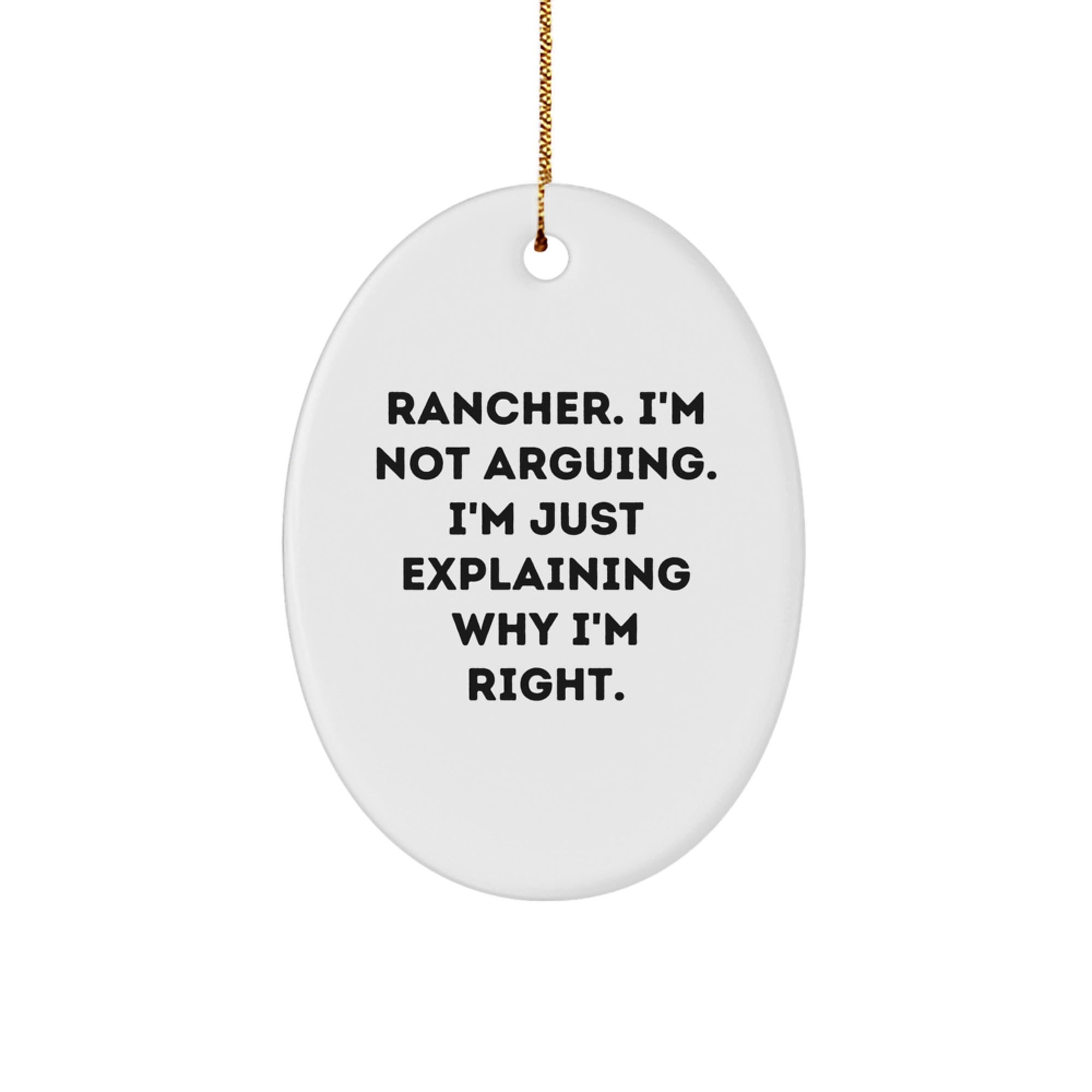 Rancher Gifts from Friends to Men - Oval Ornament for Christmas Decor - Image 1