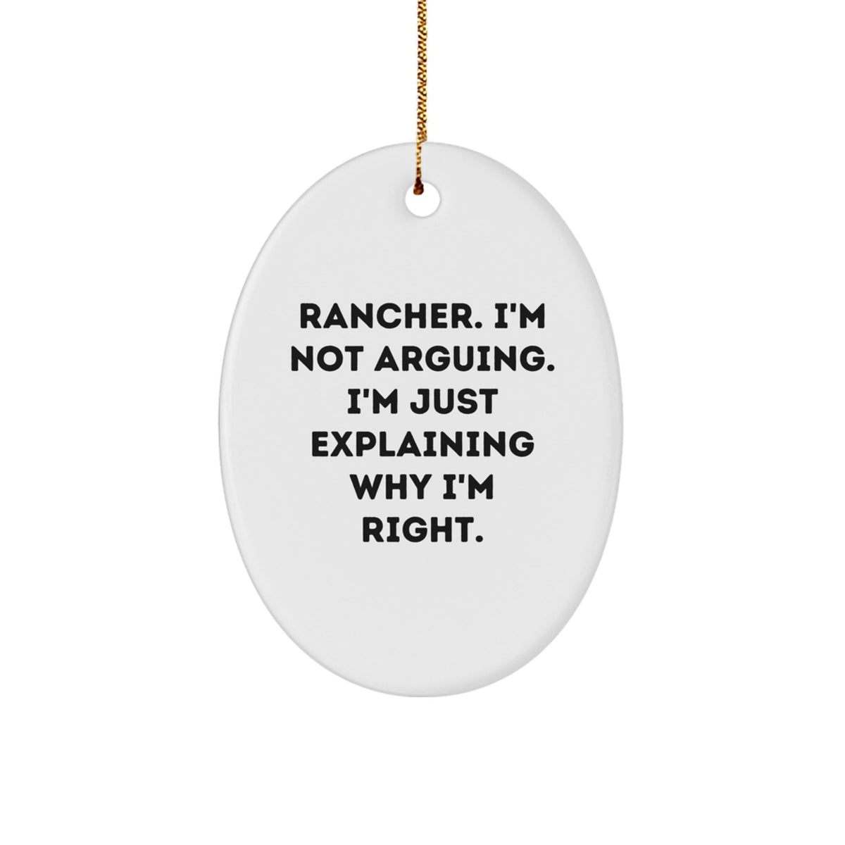 Rancher Gifts from Friends to Men - Oval Ornament for Christmas Decor - Image 1