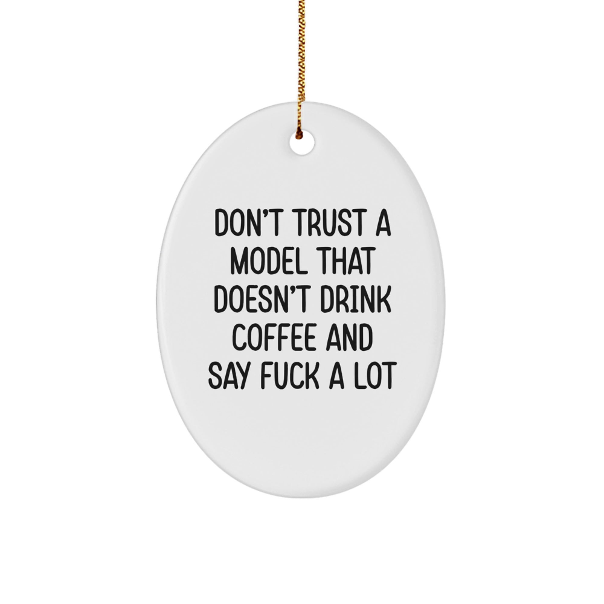 Funny Model Oval Ornaments for Christmas Unique Gifts from Men, Women, Friends, Coworkers, Family - Image 1