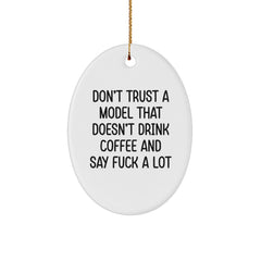 Funny Model Oval Ornaments for Christmas Unique Gifts from Men, Women, Friends, Coworkers, Family - Image 1