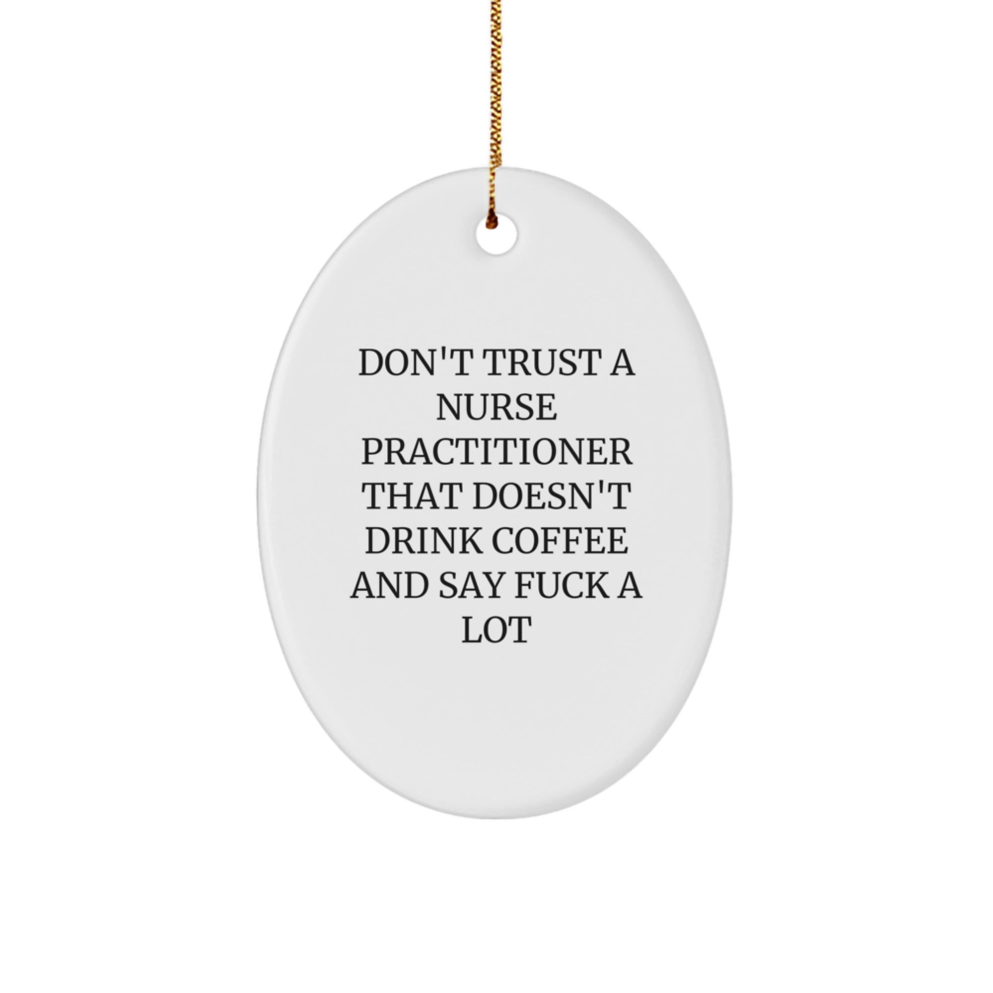 Funny Nurse Practitioner Gifts from Friends - Oval Ornament for Nurse Practitioner Christmas Unique Gifts - Image 1