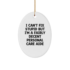 Funny Personal Care Aide Oval Ornament Gifts from Men to Friends and Family, Merry Christmas Unique Personal Care Aide Decorations for Personal Care Aide - Image 1