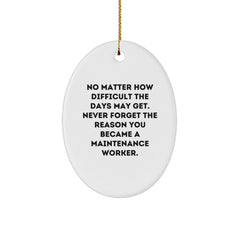 Maintenance Worker Gifts from Friends - Oval Ornament Inspirational Quote for Christmas - Image 1