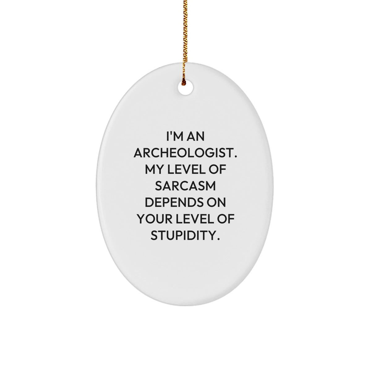 Archeologist Oval Ornament Gifts for Christmas - Funny Quote - Gifts from Friends to Family - Image 1