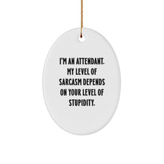 Funny Attendant Gifts from Friends - I'm An Attendant Oval Ornament for Christmas - Image 1