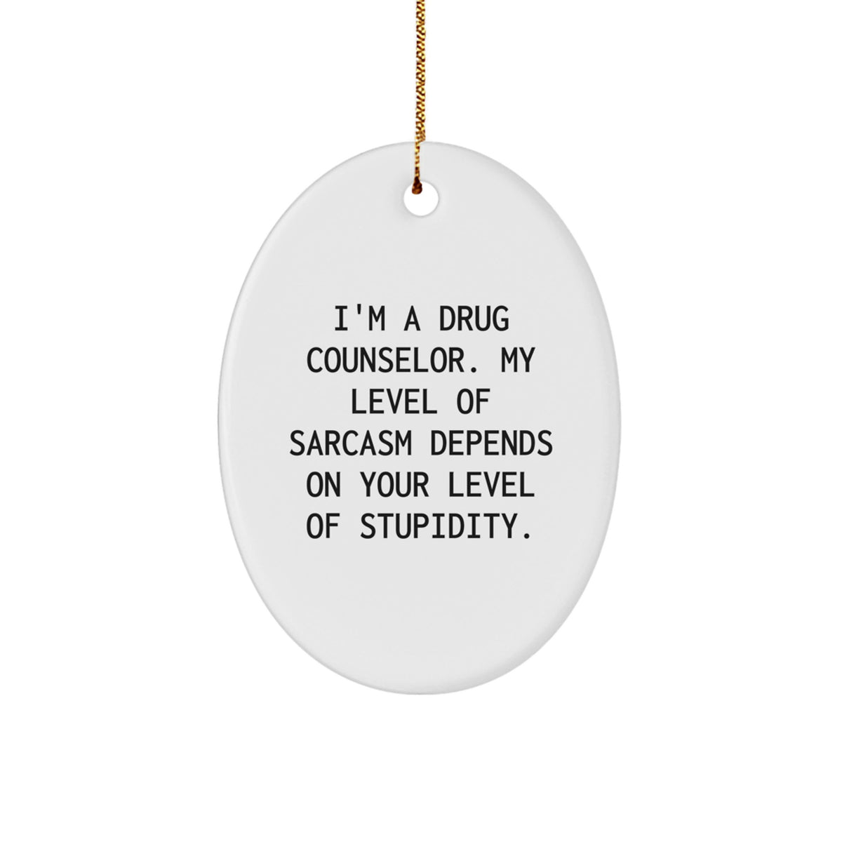 Drug Counselor Gifts, Funny Oval Ornament, Gifts from Friends for Drug Counselor, Christmas Unique Gifts with Inspirational Quote - Image 1