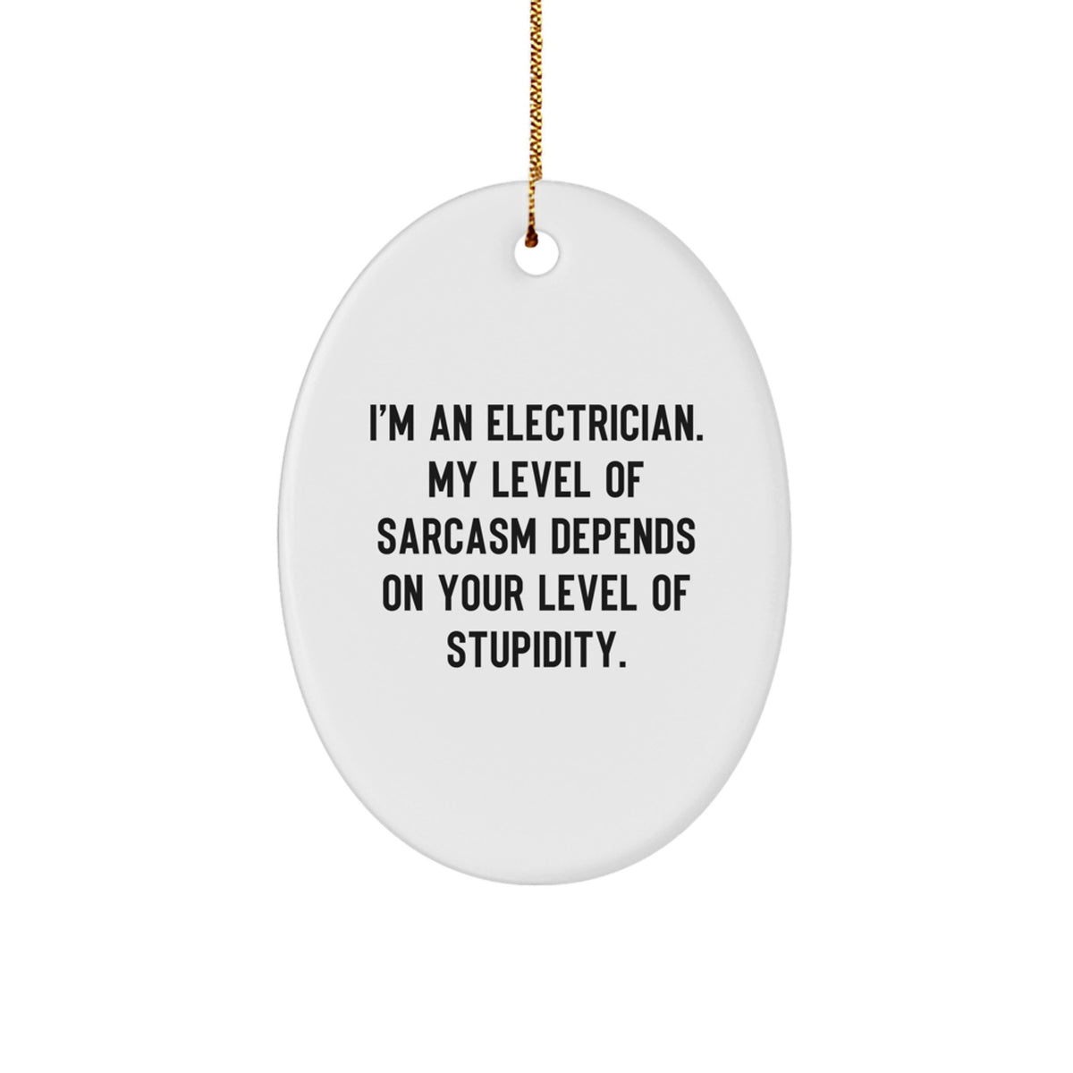 Electrician Sarcasm Oval Ornament Gifts from Men to Electrician Friends, Funny Christmas Decorations - Image 1