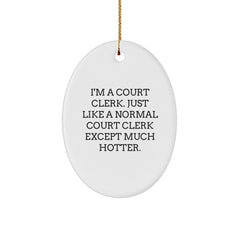 Funny Court Clerk Oval Ornament Gifts from Friends for Court Clerk, Court Clerk Decorations, Court Clerk Unique Gifts - Image 1
