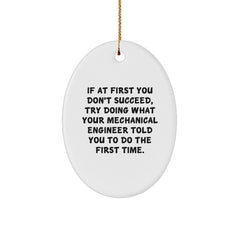 Funny Mechanical Engineer Gifts for Men - Oval Ornament from Your 'Mechanical Engineer' Mentor - Christmas Unique Gifts - Image 1