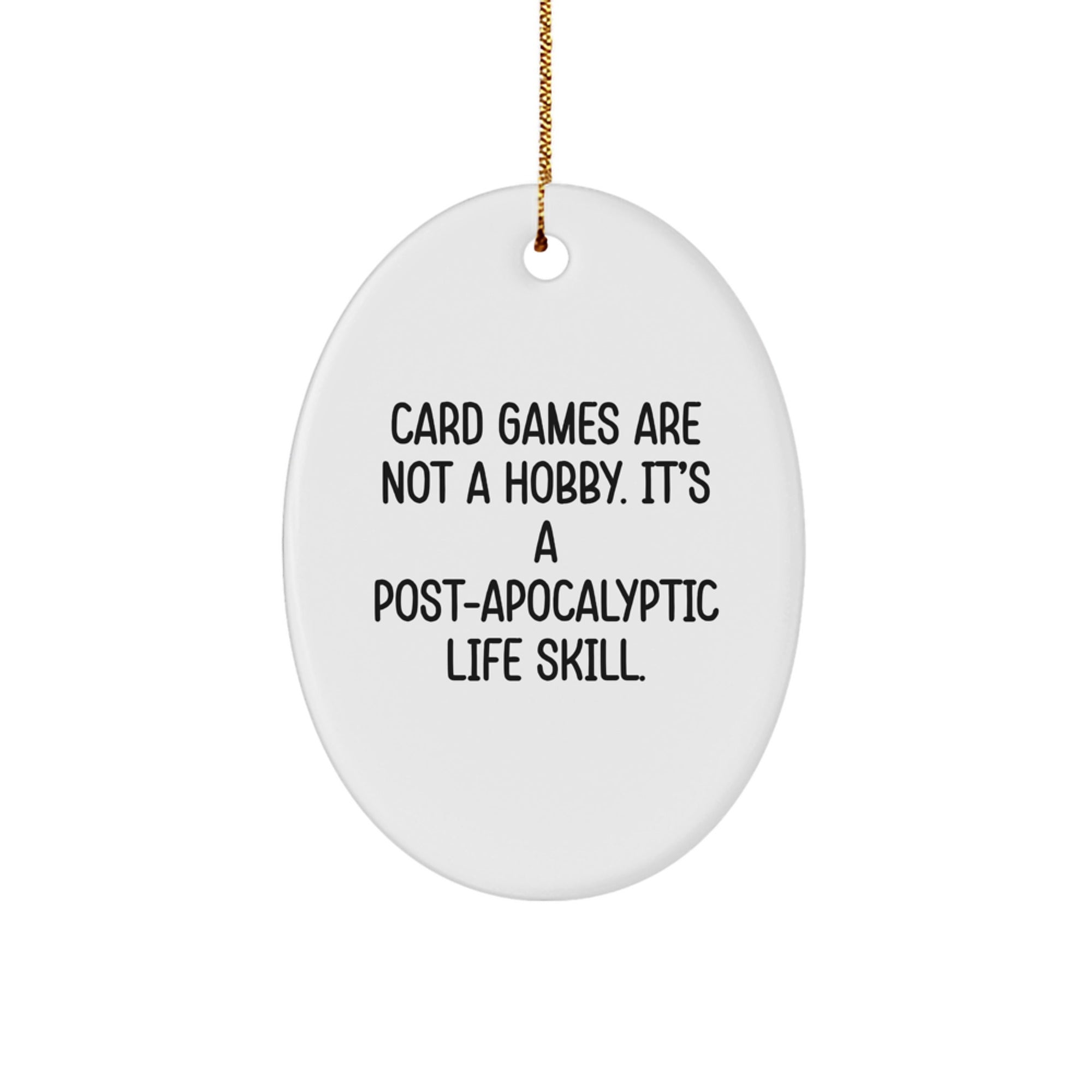 Funny Card Games Oval Ornament Gifts for Card Game Fans from Friends, Unique Christmas Ornaments for Card Games Enthusiasts, Oval Decor for Home Offices - Image 1