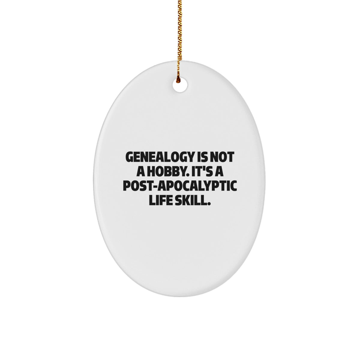 Funny Genealogy Gifts for Genealogy Enthusiasts, Oval Ornament for Christmas Unique Gifts from Friends, Family, or Coworkers - Image 1