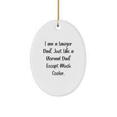 Funny Lawyer Gifts for Men, Gifts from Dad to Lawyer, I Am A Lawyer Dad Oval Ornament for Christmas Unique Gifts, Durable MDF with High-Gloss Finish, Lightweight and Break-Resistant - Image 1