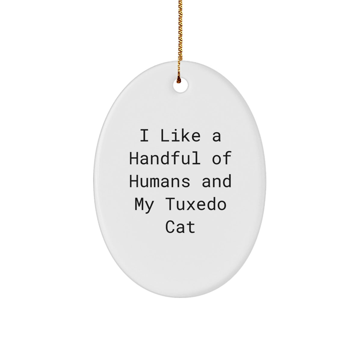 Funny Tuxedo Cat Oval Ornament Gifts from Friends for Christmas Unique - Image 1