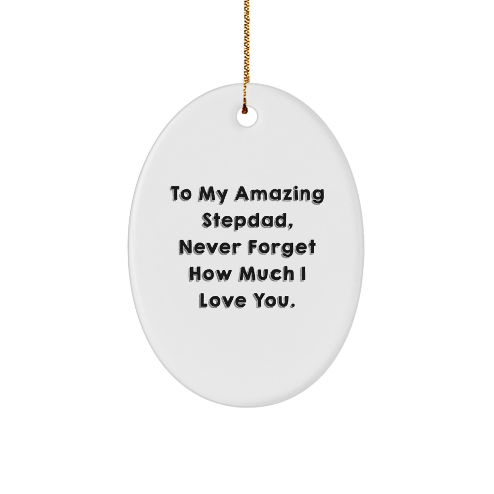 Funny Gifts from Family to Stepdad - To My Amazing Stepdad Oval Ornament - Christmas Unique Gifts for Him - Image 1