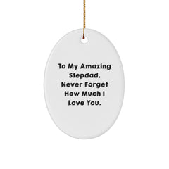 Funny Gifts from Family to Stepdad - To My Amazing Stepdad Oval Ornament - Christmas Unique Gifts for Him - Image 1
