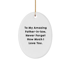 Unique Father-in-law Oval Ornament Gifts from Family, Inspirational Christmas Decorations for Men and Women - Image 1