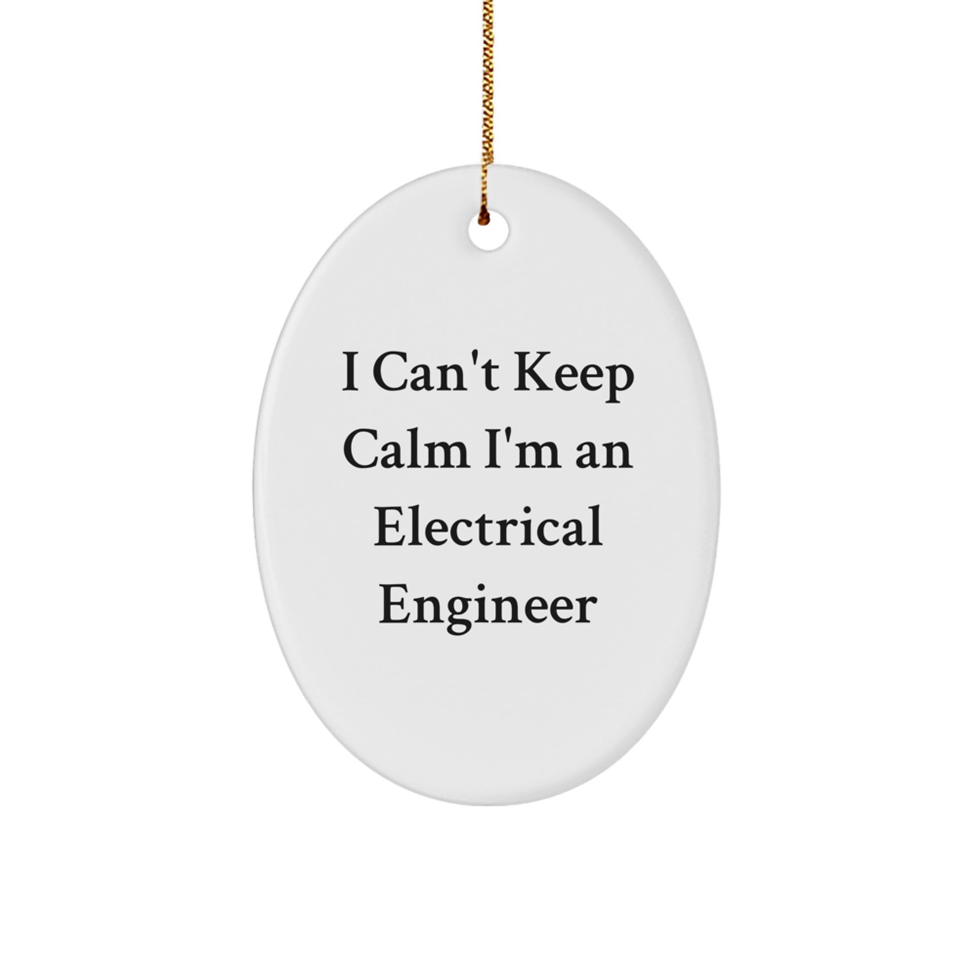 Funny Electrical Engineer Gifts - I Can't Keep Calm Oval Ornament for Electrical Engineer Men - Unique Christmas Unique Gifts from Men to Electrical Engineer - Image 1