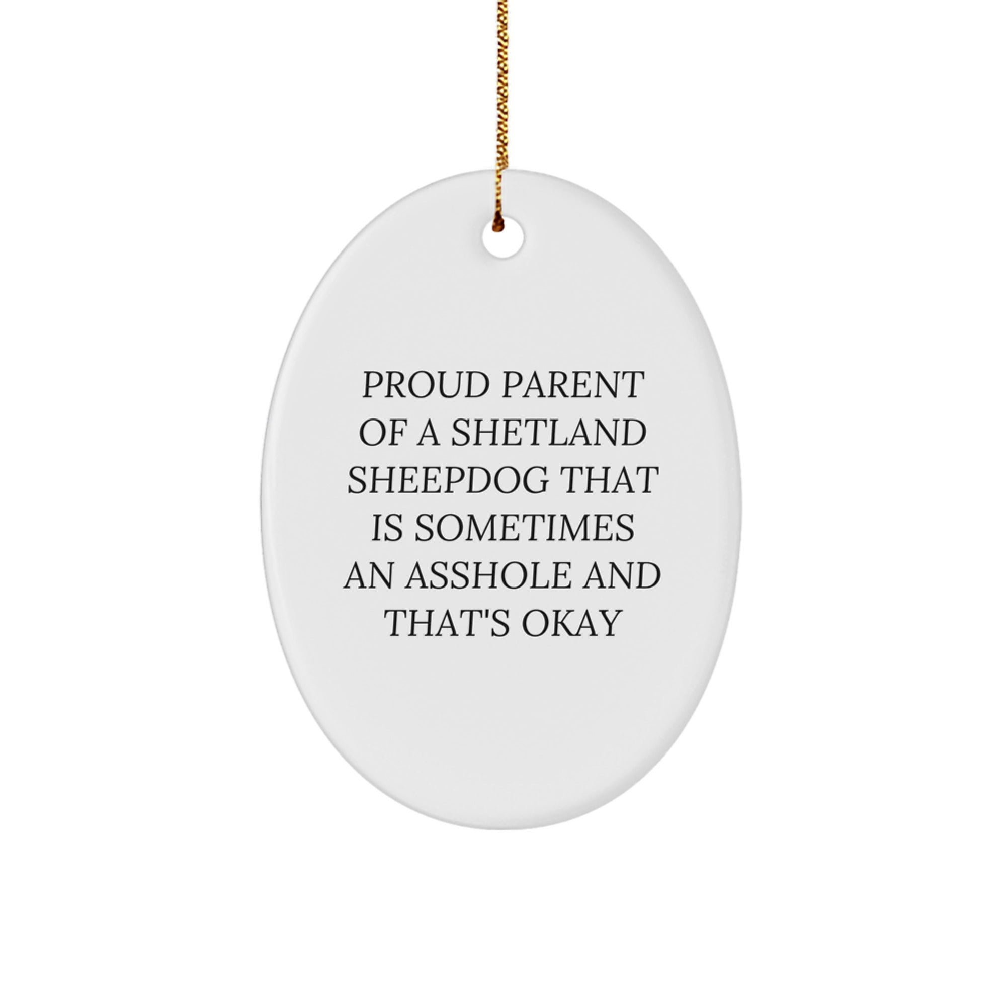 Funny Shetland Sheepdog Oval Ornament Gifts for Friends and Family, Christmas Unique Presents from Men, Unique Shetland Sheepdog Lover - Image 1