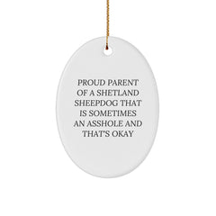 Funny Shetland Sheepdog Oval Ornament Gifts for Friends and Family, Christmas Unique Presents from Men, Unique Shetland Sheepdog Lover - Image 1