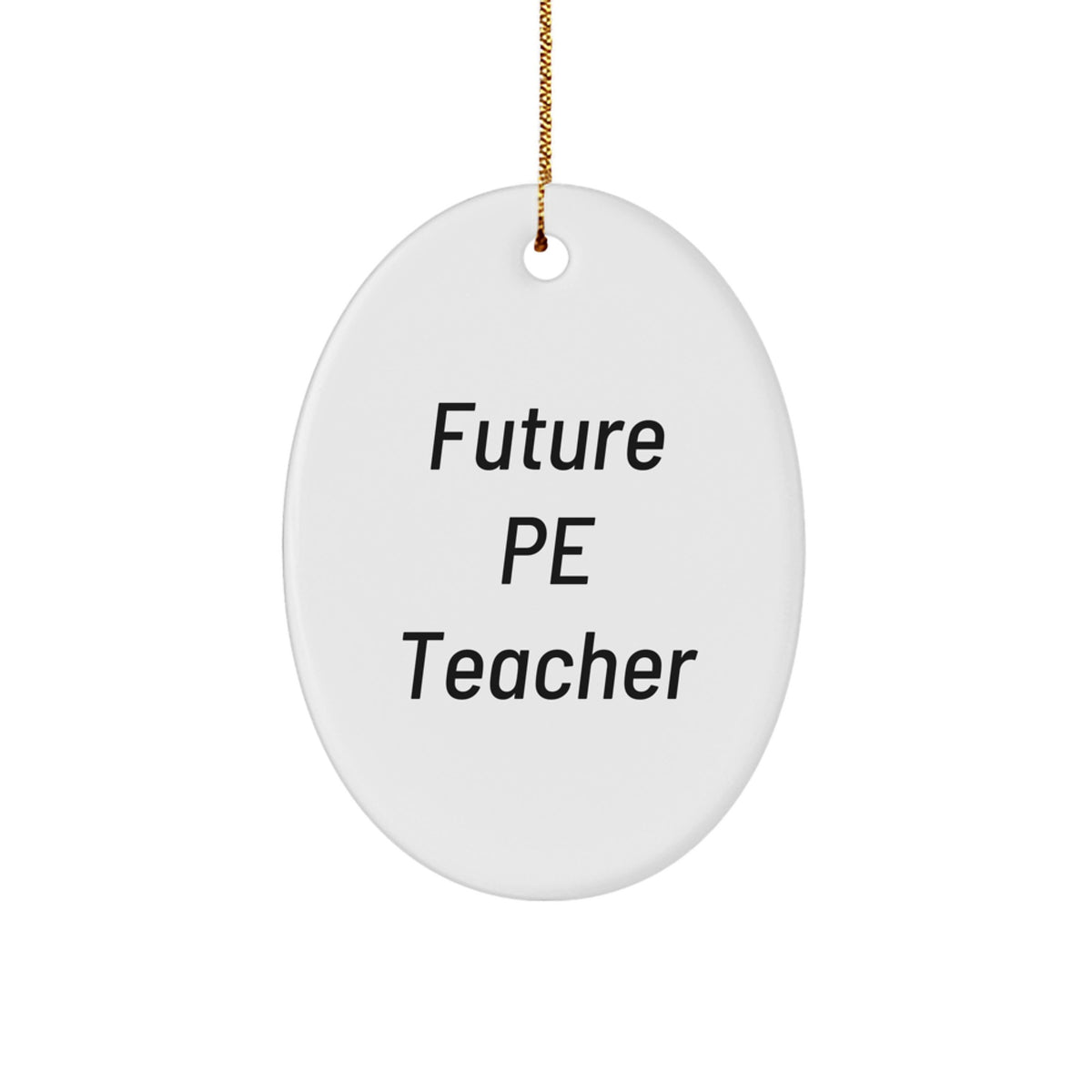 Funny PE Teacher Gifts for Men Funny Quote Oval Ornament Christmas Unique Gifts from Friends - Image 1