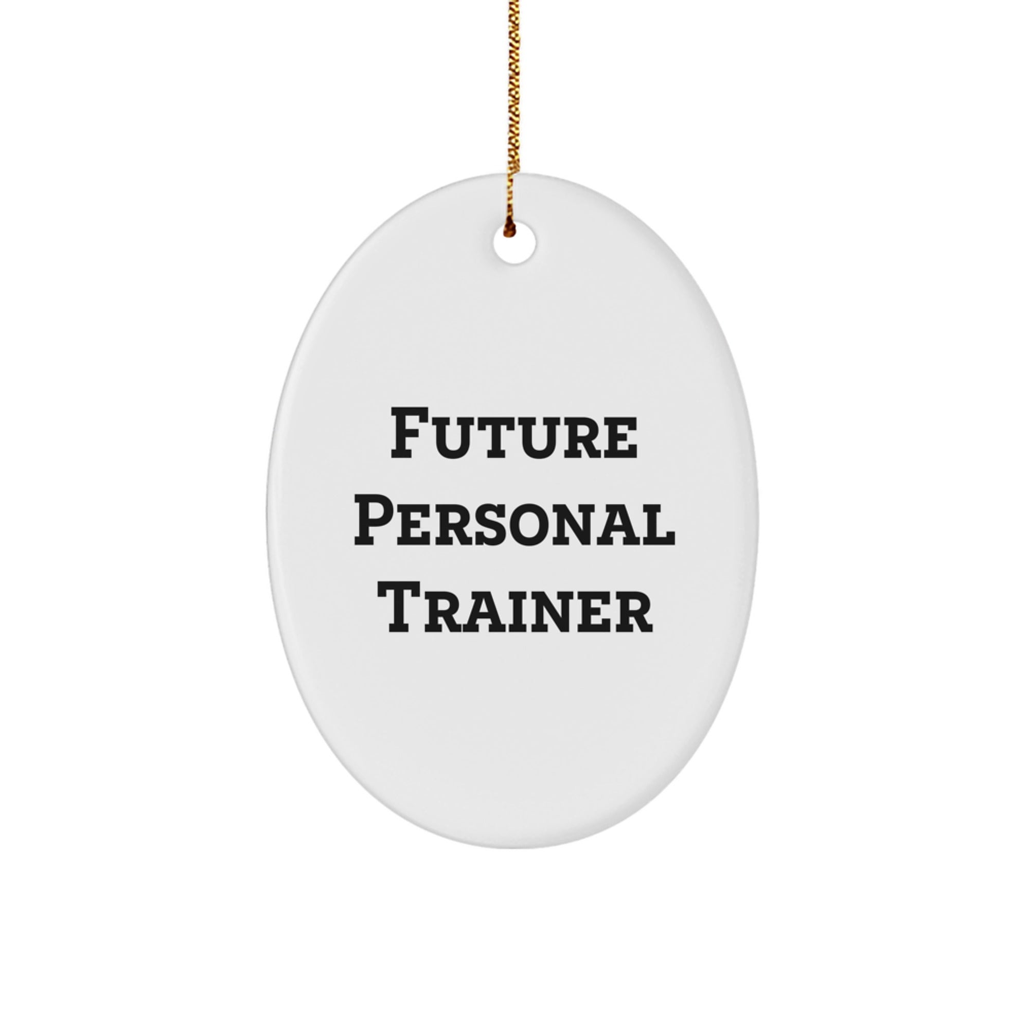Funny Christmas Unique Gifts from Friends to Future Personal Trainers Oval Ornament, Inspirational Personal Trainer Decorations, Oval Shaped MDF Wood with High Gloss Finish - Image 1