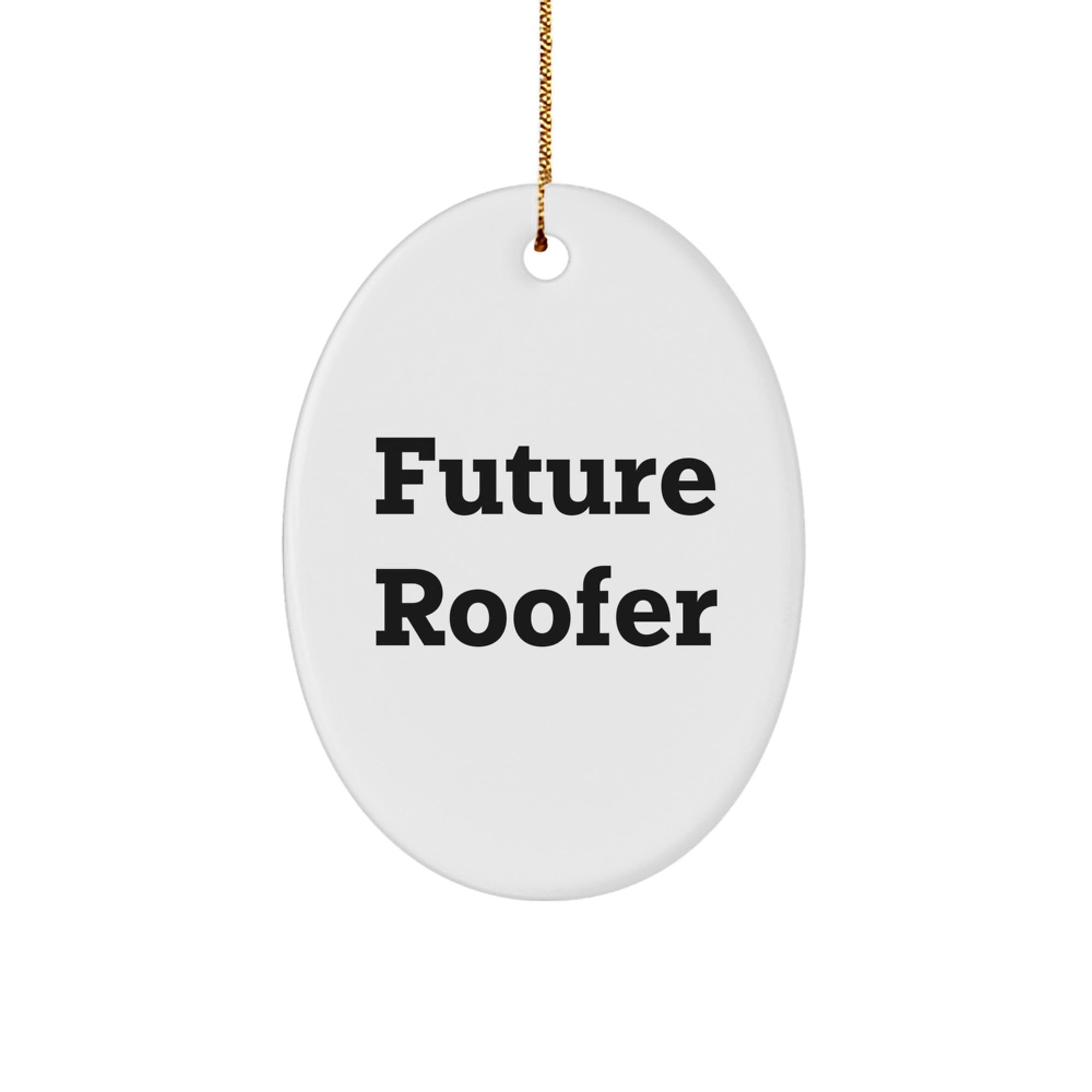 Funny Roofer Gifts for Men, Future Roofer Oval Ornament, 'Future Roofer' Quote, Oval Ornament Gifts from Friends, Christmas Unique Gifts - Image 1