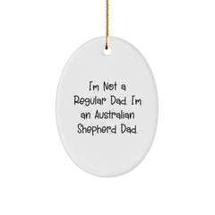 Funny Australian Shepherd Dog Dad Gifts for Men - Oval Ornament from Husband, Christmas Unique Gifts for Dog Lovers - Image 1